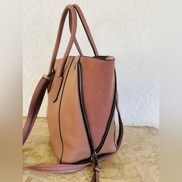 MICHAEL KORS Mauve hard pebble leather convertible tote shoulder bag crossbody - Picture 5 of 10